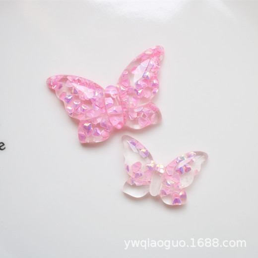 Sequins butterfly diy cream glue small accessories resin accessories headdress accessories hair clip diy hole shoes patch wholesale