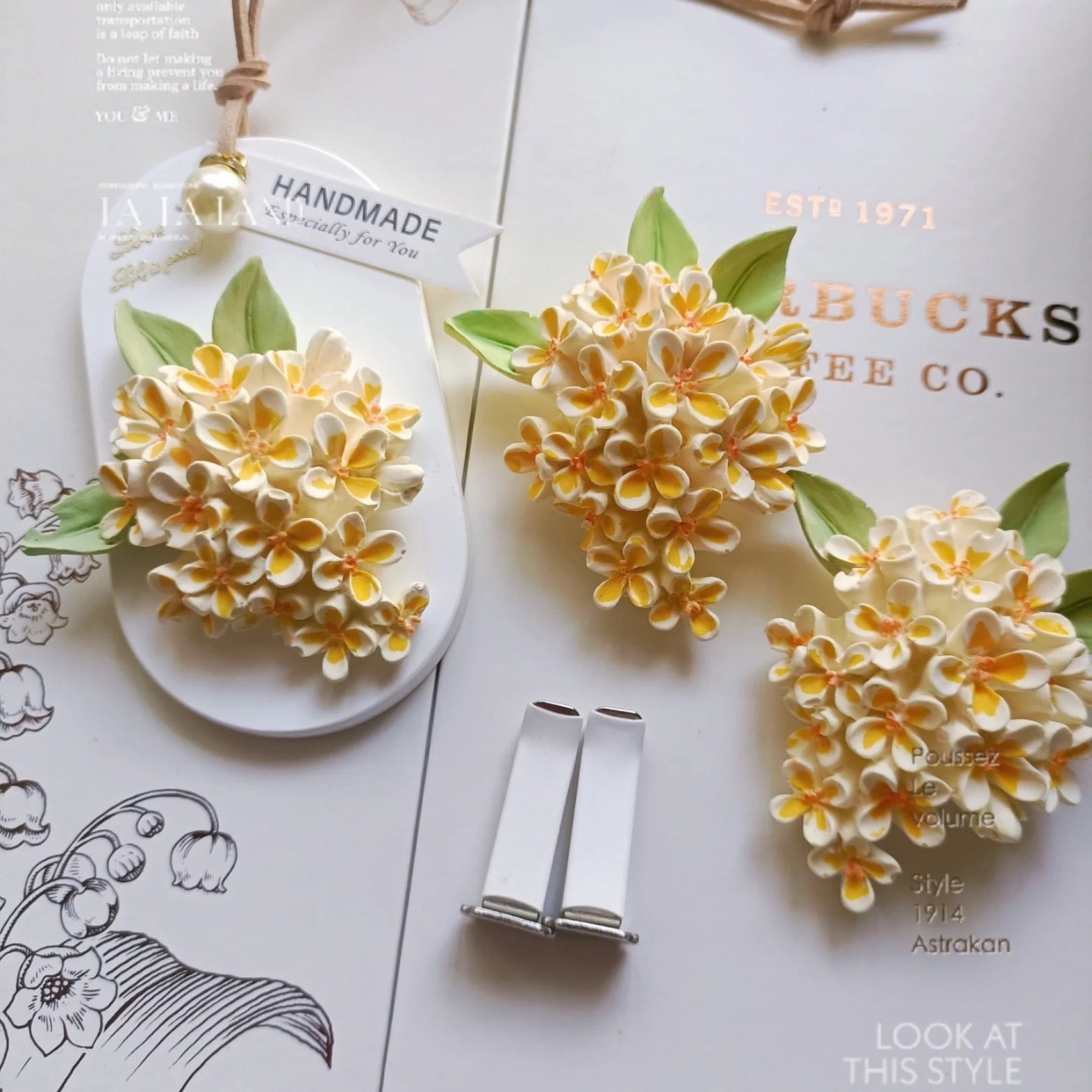 Новая ароматерапия гипсовая подвеска для автомобиля белый эмбрион цветка бренд ручной росписи DIY подарок можно капать эфирное масло как ароматный камень