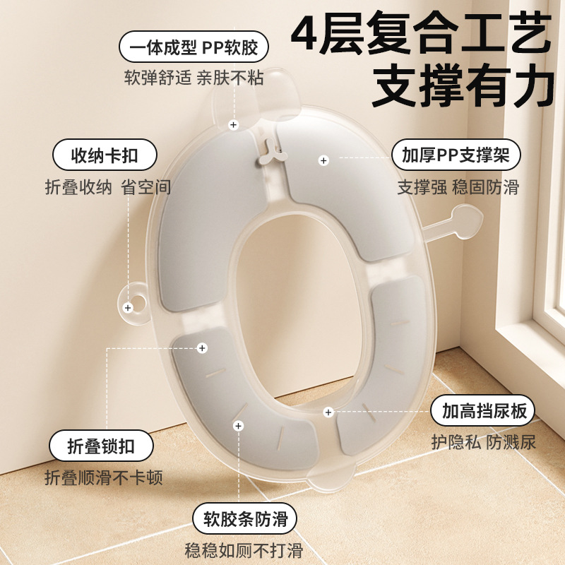 Xiao Mu Ma Children's Folding Toilet Ring Baby Boys and Girls Travel Toilet Cushion Hotel Outgoing Toilet Cushion Portable