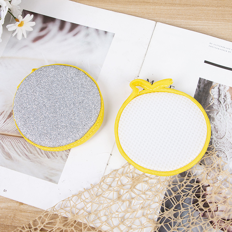 Washing dishes sponge wipe double-sided round ingot towel dish towel kitchen cleaning brush cleaning artifact ingot towel sponge wipe