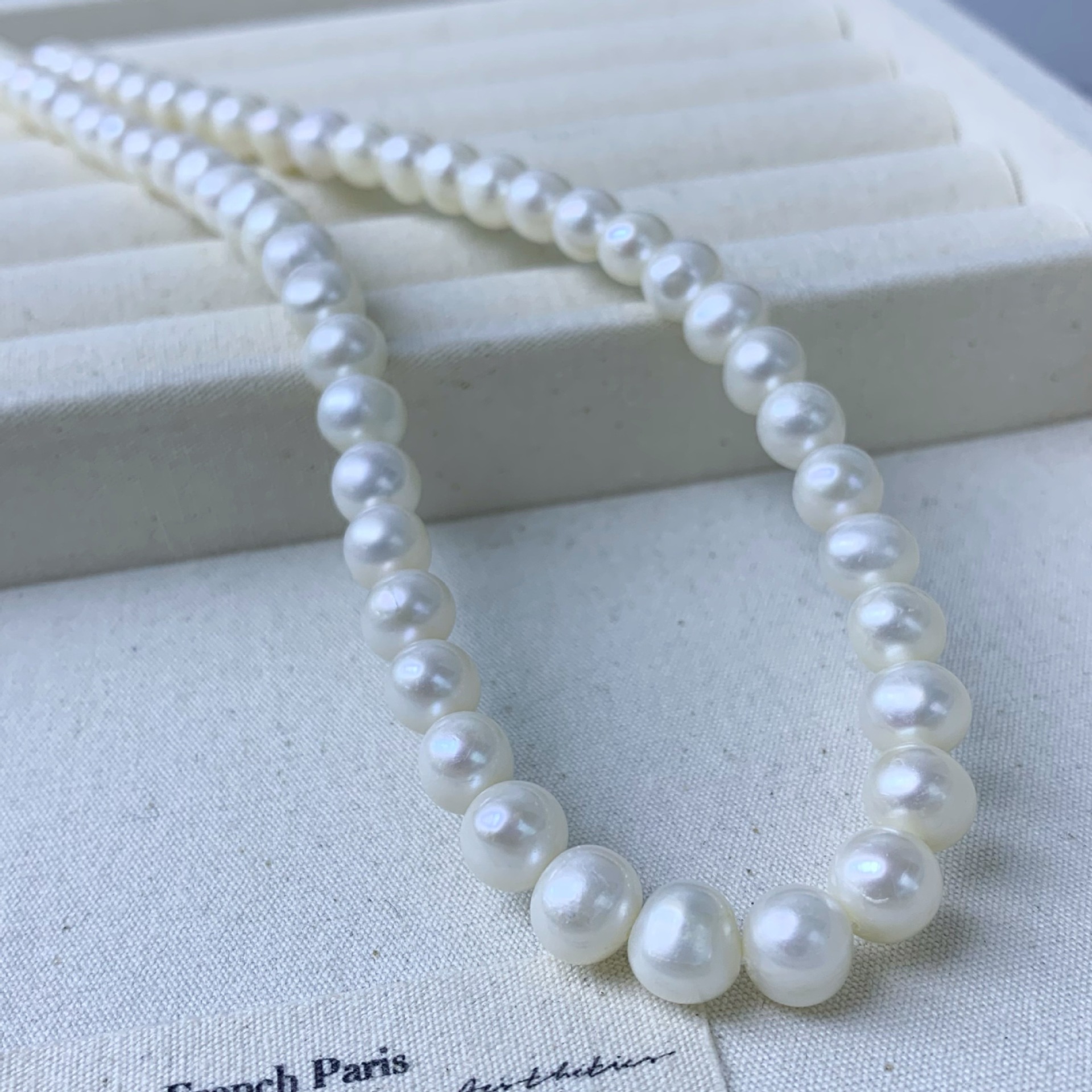 Ожерелье из жемчужин 7-9мм Zhuji, натуральные пресноводные жемчужины без семян, почти круглые, с сильным светом и незначительными дефектами, простое и универсальное