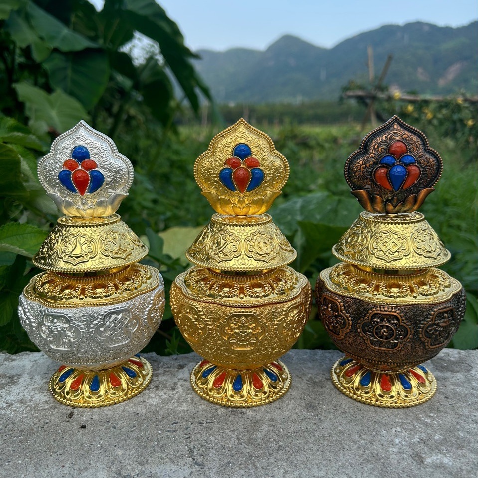 Тибетский Тантрический Монибо Дракон Король Чаша Восемь Счастливых Чаша Храм Выбор Желтый Богатства Чаша Чистая Медь Сплав