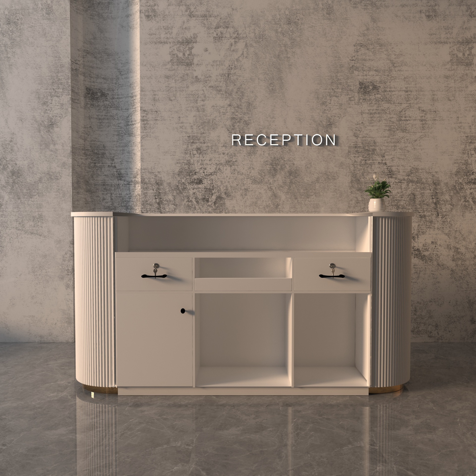 Casual Style Cashier Shop Small Clothing Store Nail Salon Bar Simple Beauty Salon Arc Front Desk Reception Desk