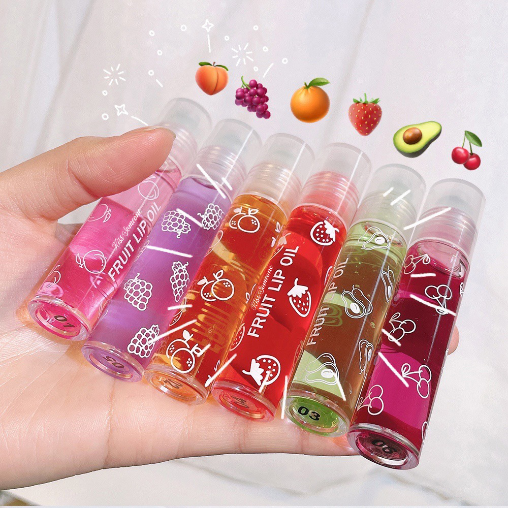 Cross-border walking bead lip oil moisturizing lip balm liquid moisturizing ball oil colorless transparent fruit avocado lip oil