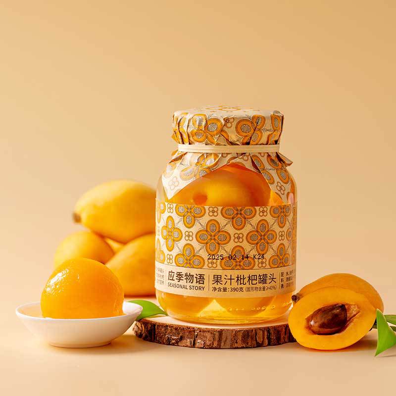 Seasonal Juice Yellow Peach Li Yang Mei Blue Strawberry Mulberry Red Wine Pear Loquat Orange Hawthorn Fruit Canned 390g