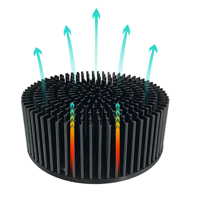 Diameter 140 high 70 super power round cold forged radiator aluminum profile LED lighting 60W cold section heat sink