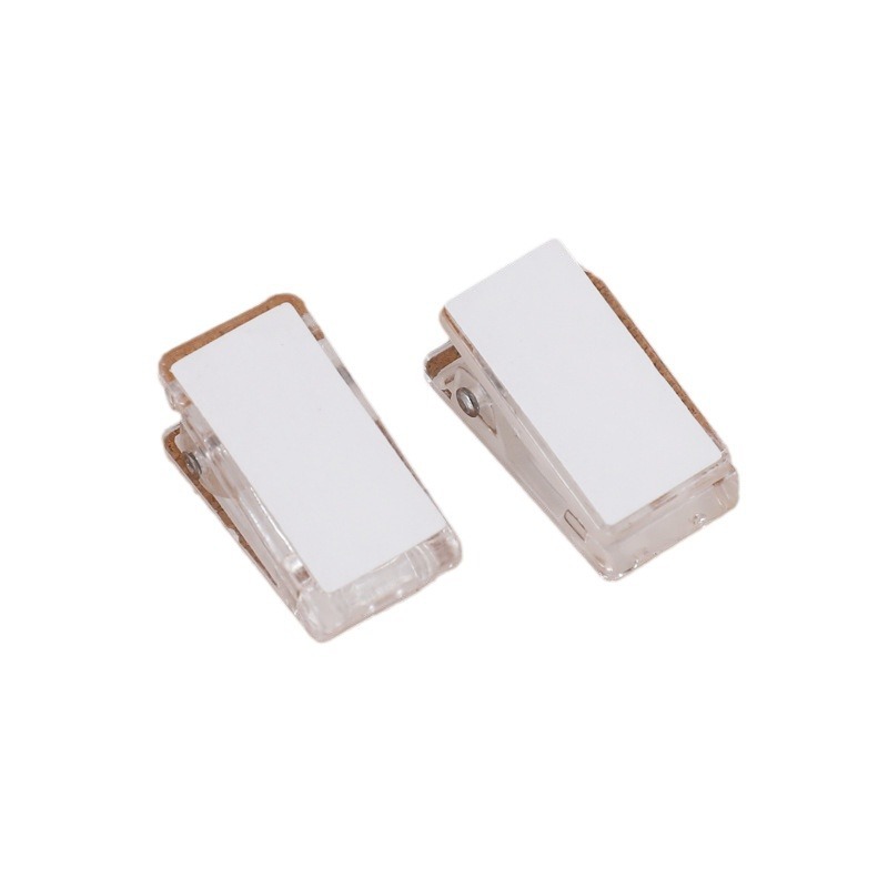 Acrylic clip stationery accessories plastic clip transparent small clip with glue file ass clip hand account PP clip diy