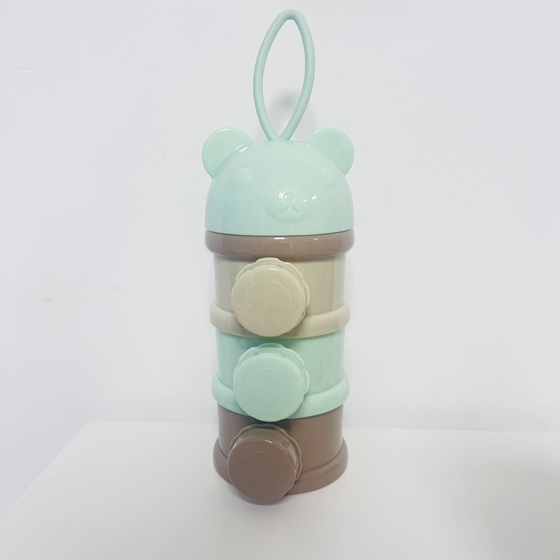 Коробка для хранения с самоподъемным механизмом, портативная коробка для молочной смеси, коробка для детских закусок, мультяшная коробка для закусок