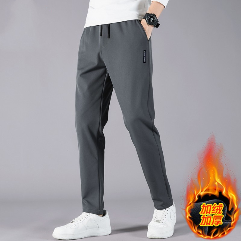 Short Velvet Cropped Pants Autumn and Winter Thin Velvet Men's Loose Casual Pants Stomp Pants Cost-effective Young Men's Wear