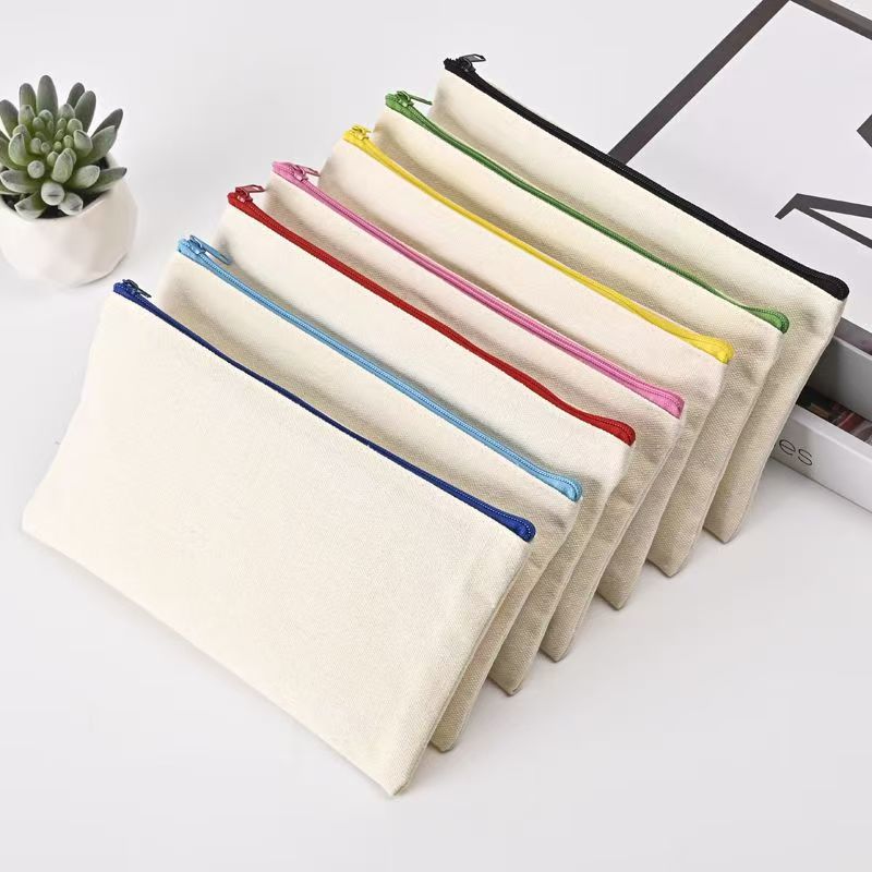 Пустая канвасная сумка с молнией, косметичка, сумка для туалетных принадлежностей, переносная сумка Amazon