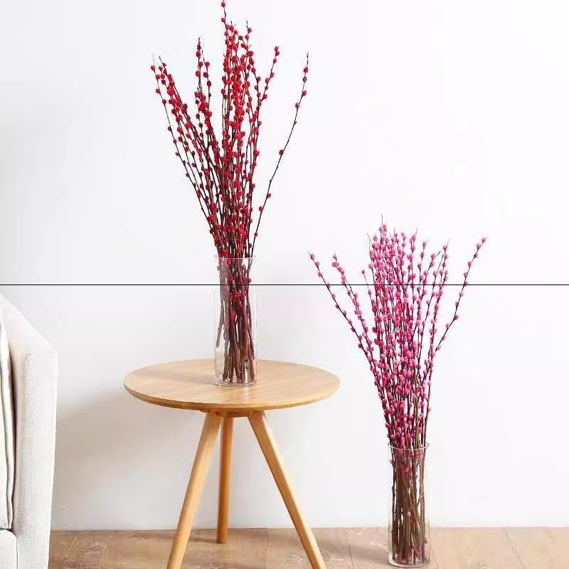 Серебряная ива новогодняя настоящие цветы свежие ветки для гостиной сухие цветочные украшения большие напольные красные новогодние цветы для дома