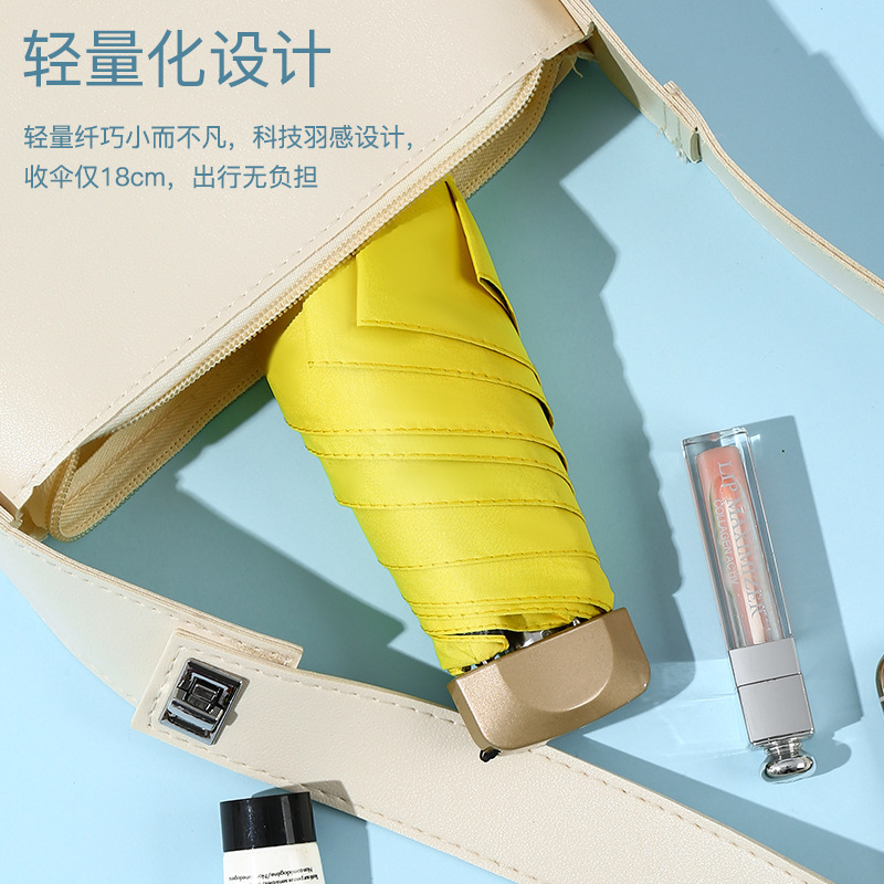 Sun Umbrella with Black Coating, Flat 50% off Umbrella Card Holder, Sun Protection Pocket Sunshade Umbrella, Compact Sun Umbrella, Card Umbrella