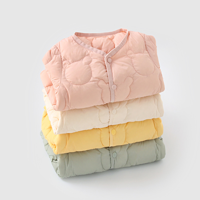 90 White Duck down Kidsren's down Jacket Liner Boys and Girls Inner Long-Sleeved Jacket Infant Baby Autumn and Winter Top