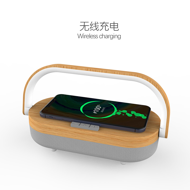 iGaur gift practical gift mobile phone wireless charging table lamp bedroom bedside lamp smart Bluetooth audio