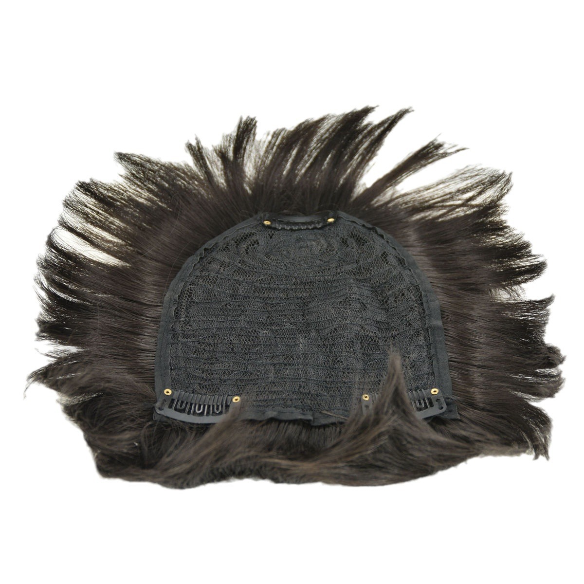 AliExpress foreign trade wig piece men's head hair replacement block forehead bald cover white hair natural breathable artificial hair