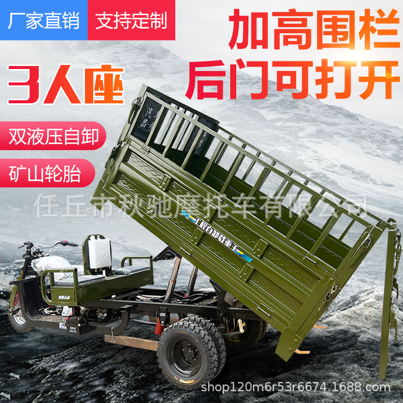 Foreign Trade Agricultural Three-Wheeled Motorcycle Fuel Household Gasoline Cargo Dump Truck King Cargo Three-Wheeler