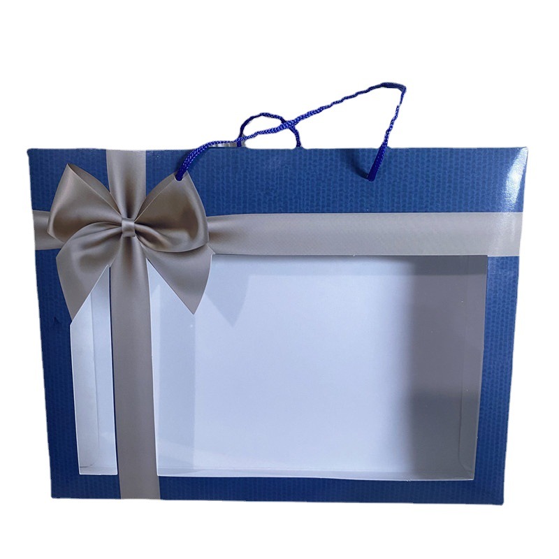 Factory wholesale towel packaging box two towel gift box Tulip gift box with portable rope empty box