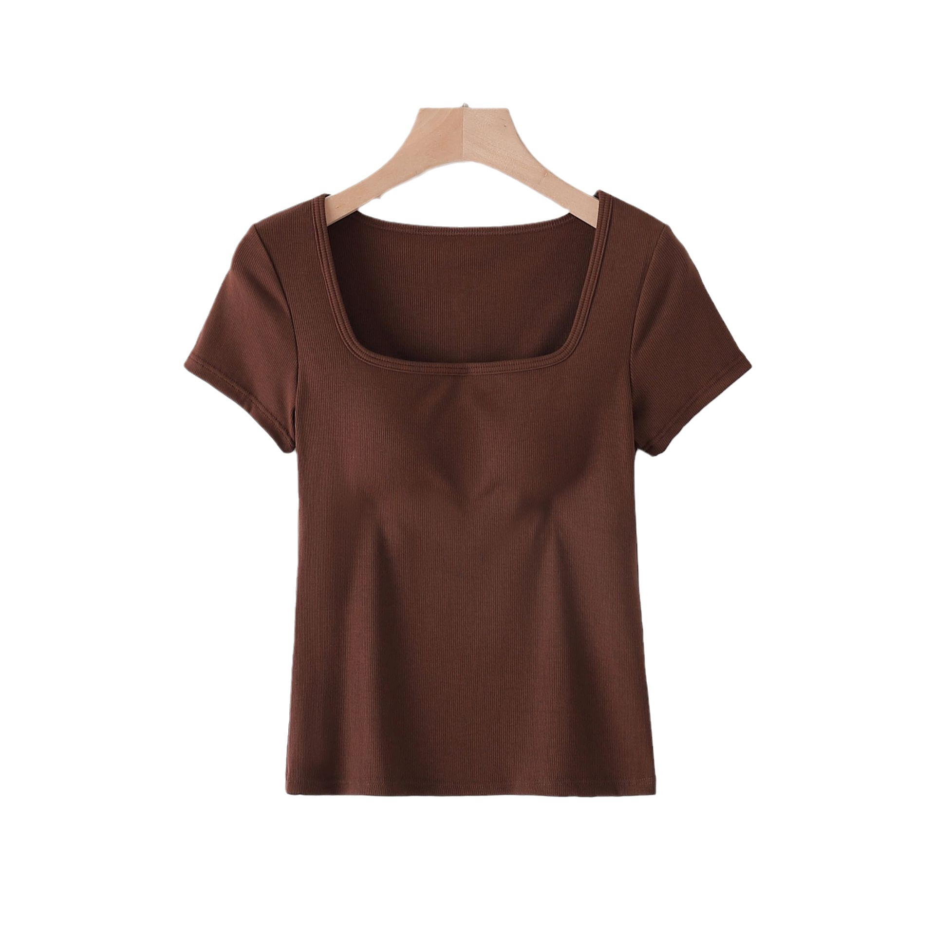 With chest pad one-piece long inner wear anti-exposure non-steel ring cup short sleeve top bottoming can be worn outside T-shirt underwear