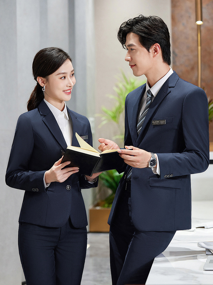 Two-Button Business Suit Suit for Men and Women, Same Style for College Students, Black Suit, Insurance Professional Formal Jacket, Workwear