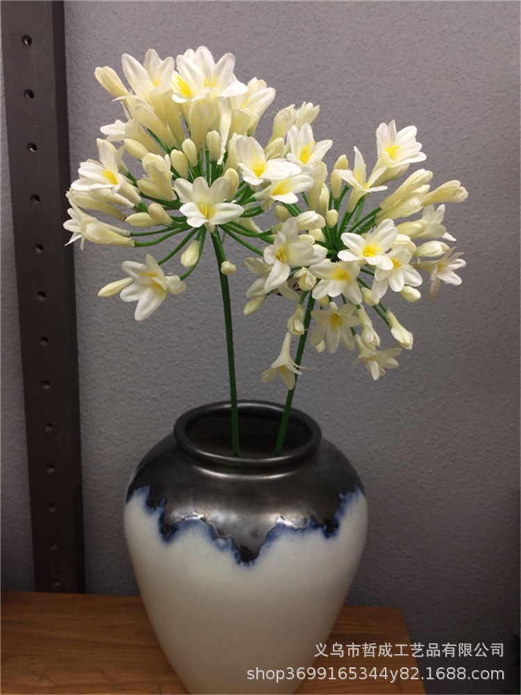 Artificial flower decoration Violet living room decoration Baizi lotus bouquet flower arrangement dining table vase artificial decorative flower African pansy