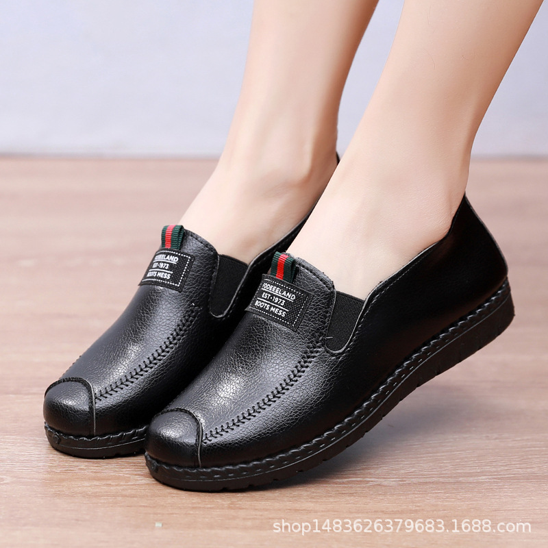 Casual Women's Shoes Old People's Shoes New Fashion Moms Middle-aged Shoes Waterproof Soft Sole Peas Shoes