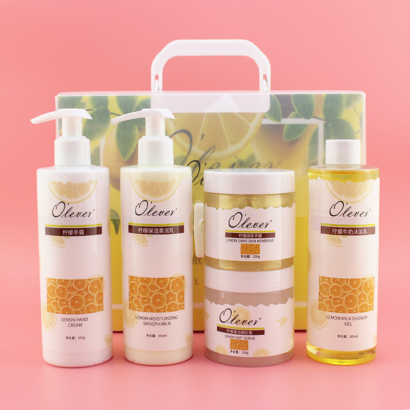 OLEVER Ou Li Lemon Hand Care Hand Guard Set White Moisturizing Scrub Hand Mask Hand Cream Set