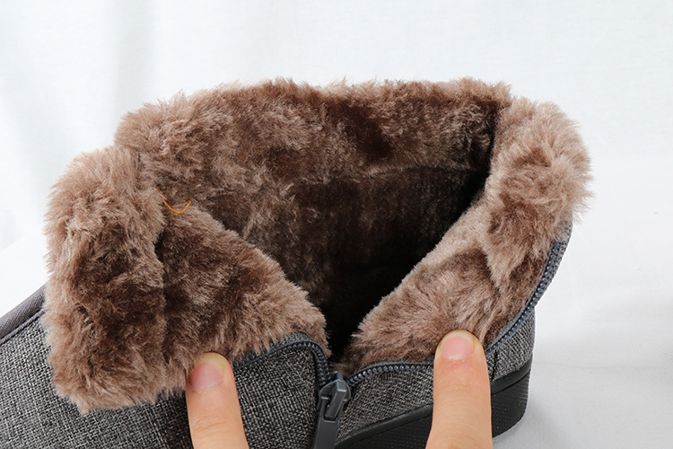 Winter Plush Cotton Shoes for Men and Women, Monk-Style Plush Warm Short Boots for Winter