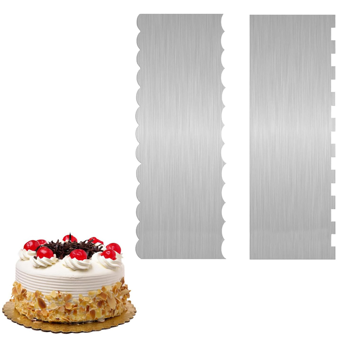 A variety of stainless steel cream scraper spatula cake pattern shape polygon serrated scraper diy baking tools