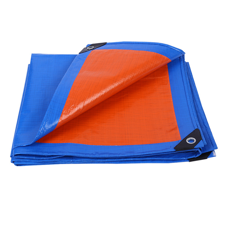 Wholesale Blue Orange Tarpaulin Pe Waterproof Aging-Resistant Tarpaulin Thickeneded Blue Orange Insulated Double Film Truck Rainproof Tarpaulin