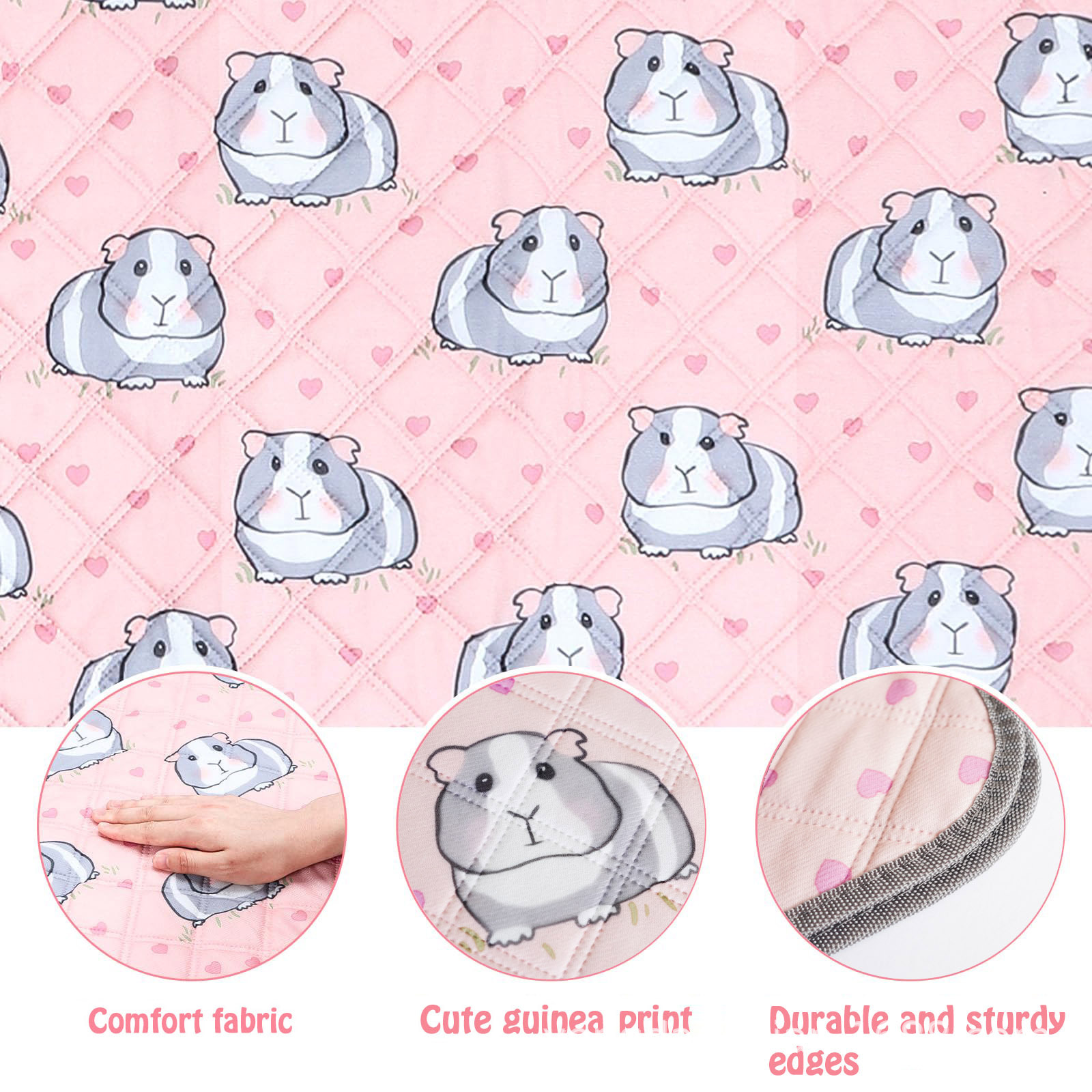 Cross-Border Pet Pee Pads, Guinea Pig Cage Pads, Washable Pet Pee Pads, Absorbent and Leak-Proof Pet Cage Pads