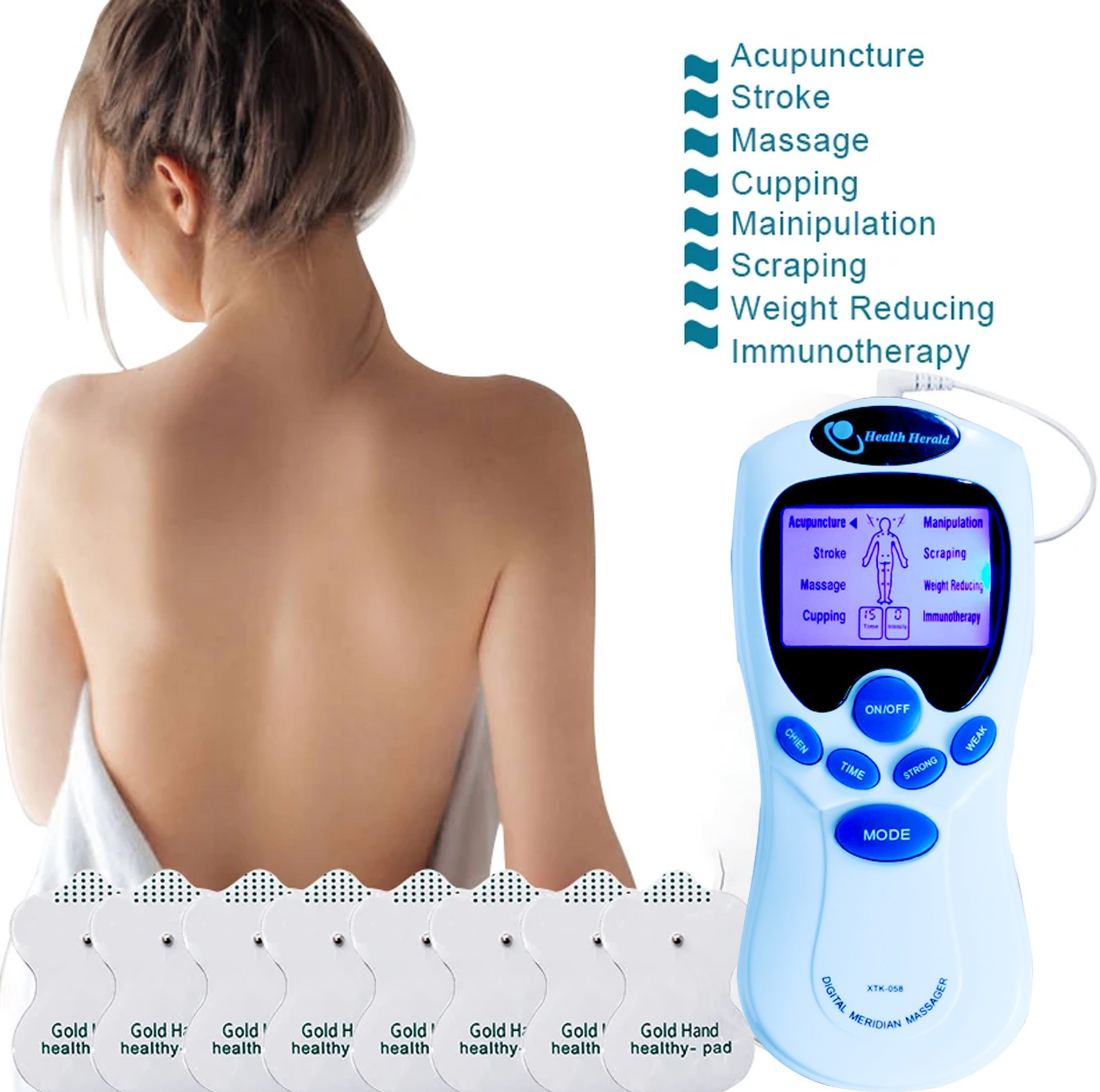 Multifunctional Digital Massager Cross-Border Chinese-English-Russian Meridian Therapy Device Electronic Pulse Massage Portable Magnetic Therapy