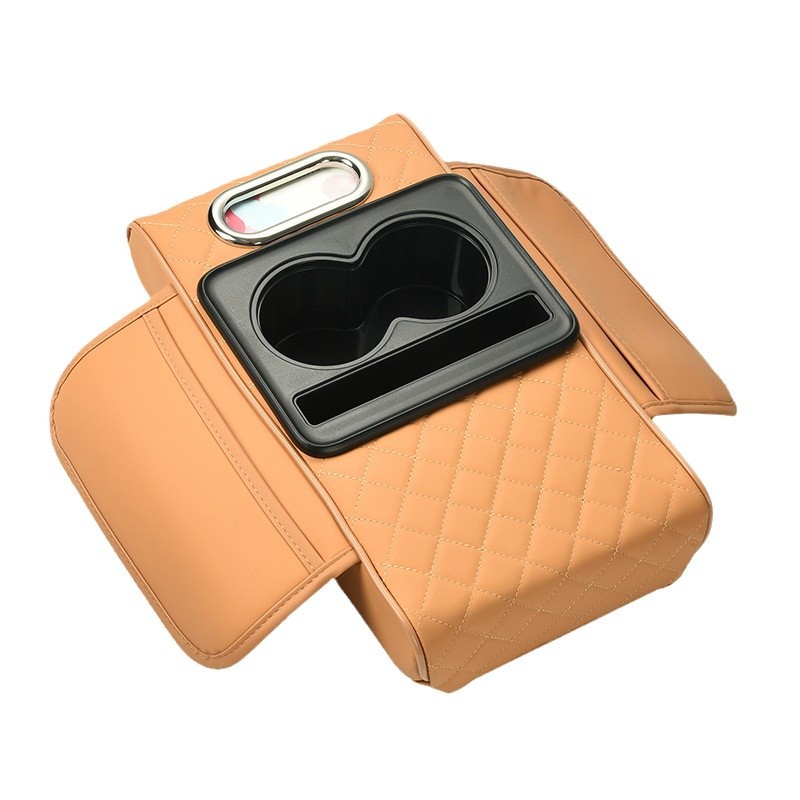 Z4P car armrest box pad height pad 4 in 1 car tissue box storage bag water cup holder multifunctional storage