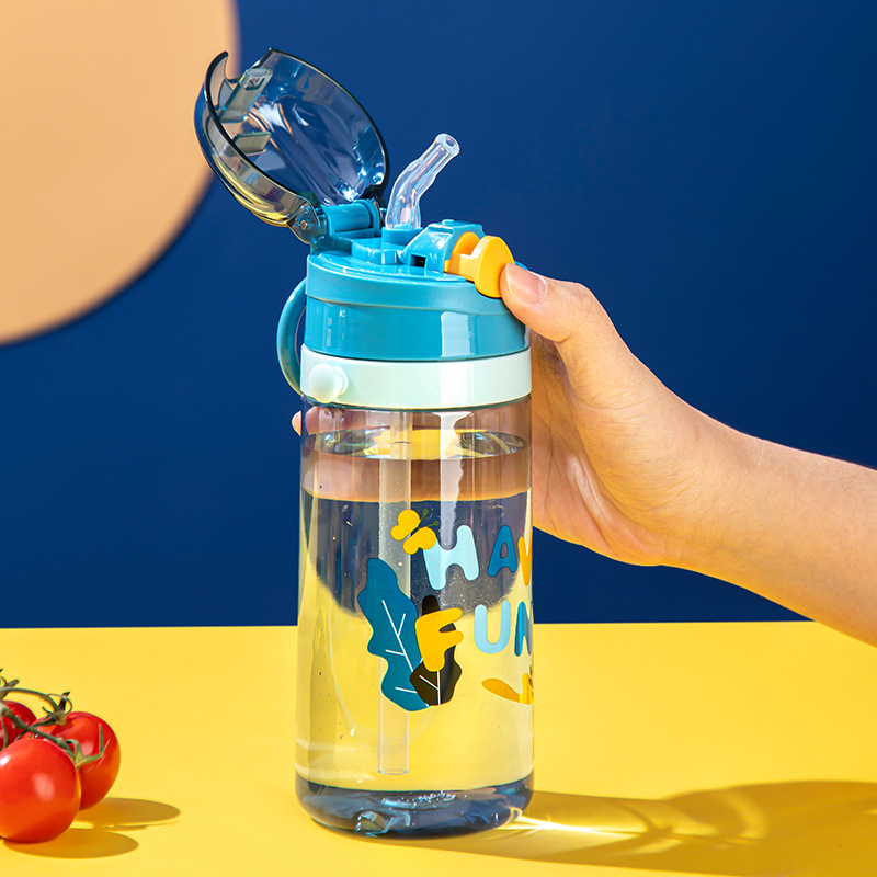 Changnuo Sports Water Cup for Students and Girls Strap for Boys and Children School Special Kettle Summer Portable Straw Cup