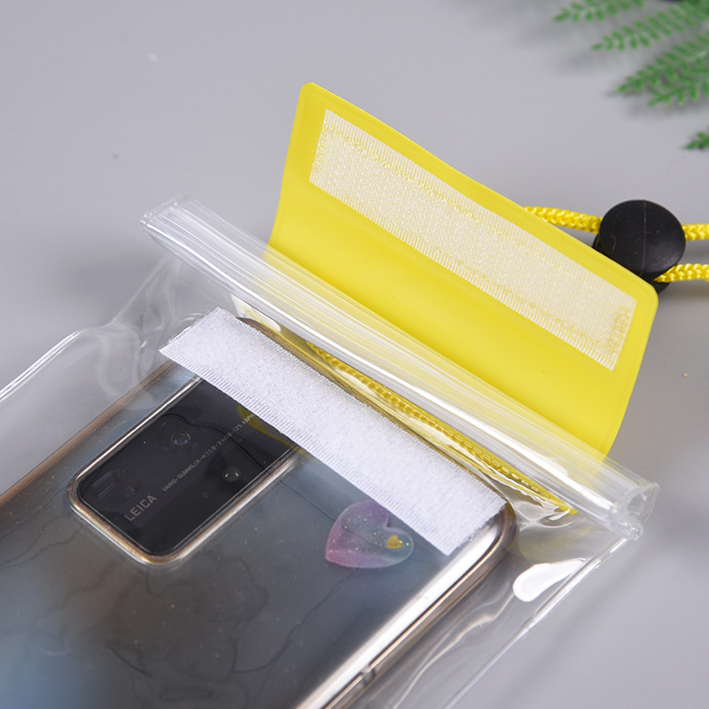 Three-fold Velcro color mobile phone bag outdoor mobile phone sealed bag hot spring swimming transparent pvc mobile phone waterproof bag
