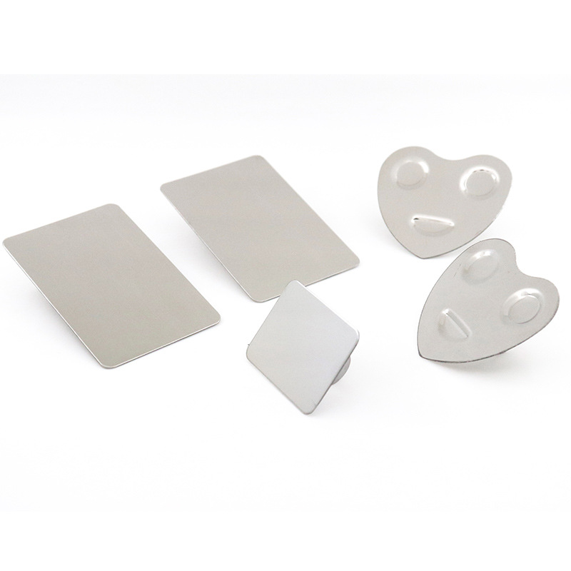 Кольцевая палитра из нержавеющей стали, мини-палитра в форме квадрата, сердца, смайлика, инструменты для красоты