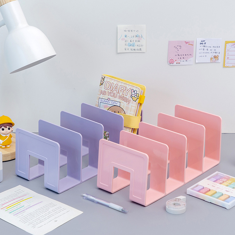 Thickened Transparent Book Stand Acrylic Book Stand Student Desktop File Stand Divider Plate Clip Multi-Layer 3-Box 4-Box Book Stand