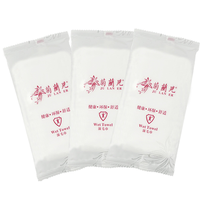 Catering, Hotel and Travel Wet Towels, Disposable Individually Packaged Commercial Cleaning Wipes, Factory Wholesale Pure Cotton Printing