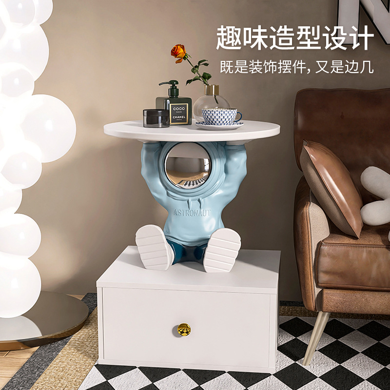 Children's Bedside Table Boys Astronaut Bedside Cabinet Sofa Integrated Coffee Table Creative Bedroom Storage Simple Storage Rack