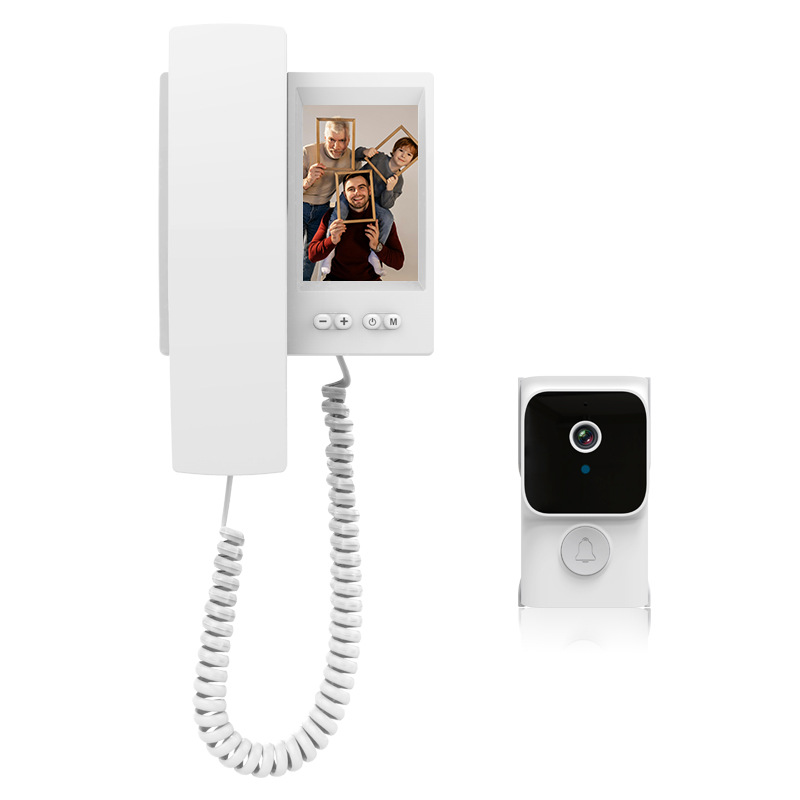 Private Model Low-Power Wireless Video Doorbell Intercom Monitoring Direct Connection Non-Wifi Smart Doorbell with Display Set