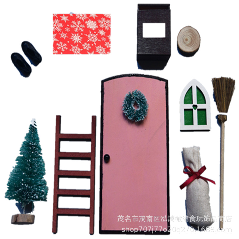 DOLLHOUSE small cloth doll house accessories scene model Christmas festival atmosphere diy various doorways suit