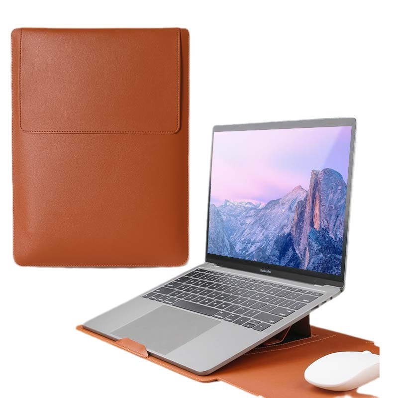 Notebook liner bag 14 inch multi-function bracket computer bag 13.3 inch/15.3 inch macbook ultra-thin leather case