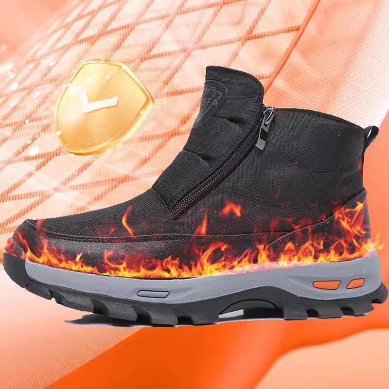 Old Northern Cloth Shoes, Winter Elderly Cotton Shoes, Men's Velvet Warm Wool Shoes, Non-Slip Waterproof Casual Dad Shoes, Snow Boots