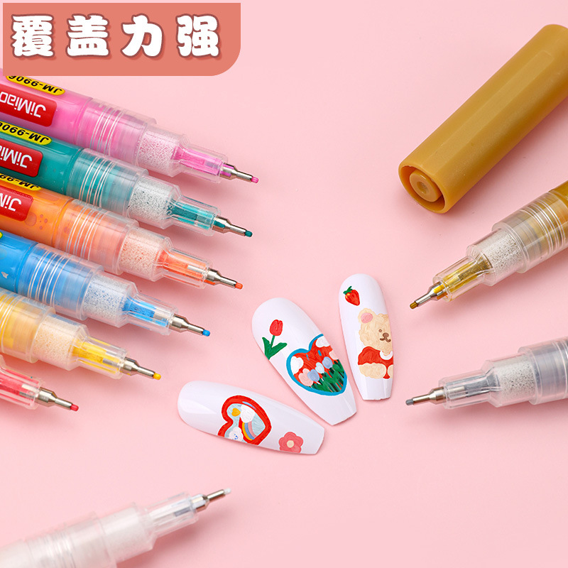 Cross-Border Popular Internet Celebrity Manicure Pen, Needle Tube Acrylic Marker Pen, 12-Color Nail Painting Pen, Manicure Pen