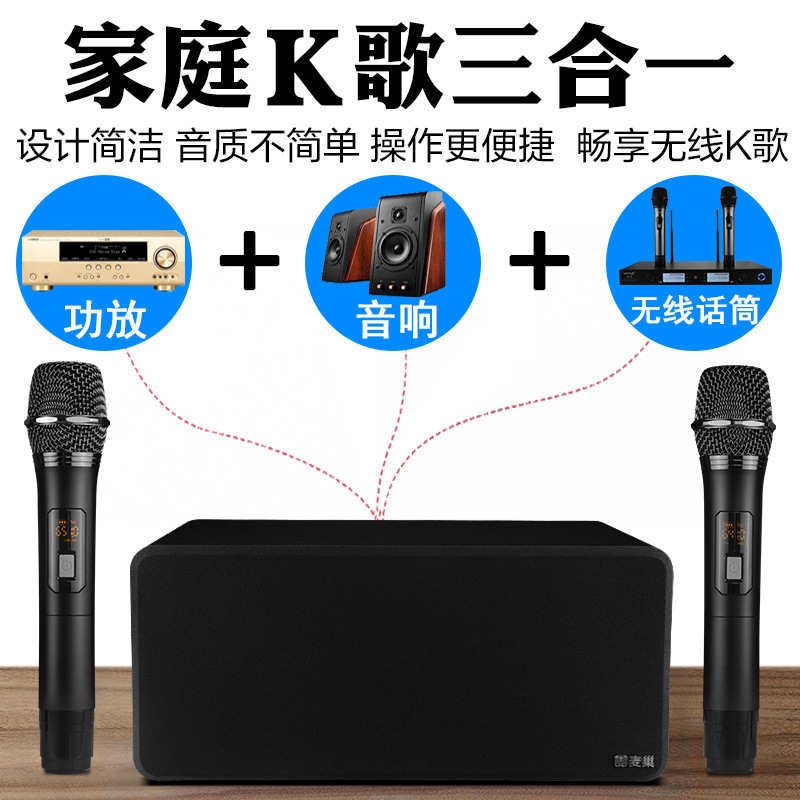 Home Ktv Audio Connected to Tv Living Room Jukebox Karaoke All-In-One Home Wireless Microphone Karaoke
