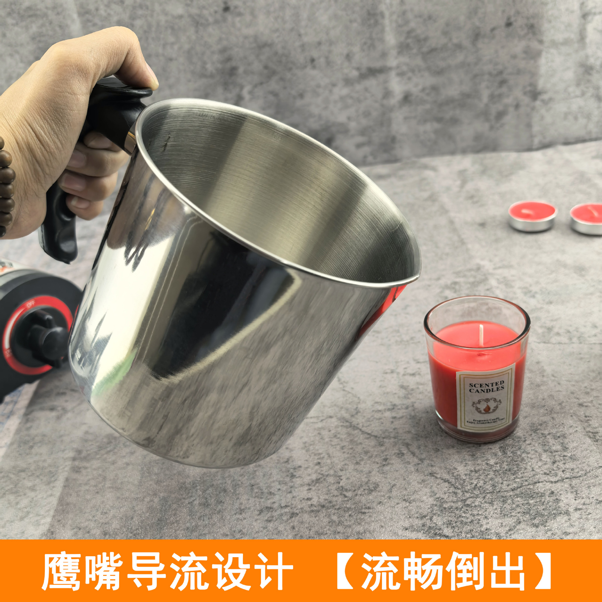 Cross-border e-commerce wax melting cup stainless steel wax cup DIY melting pot 1.2 liters coffee flower cup fryer on behalf of hair