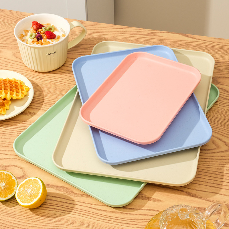 Nordic Rectangular Household Living Room Tray Dining Room Hotel Restaurant Fast Food Tray Simple Style Tea Cup Plastic Tray