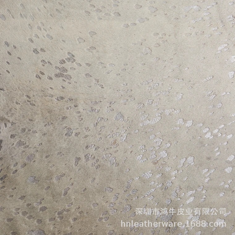 Floral Bronzing Silver Top Layer Horse Hair Cow Fur One-Piece Clothing Shoes Boots Bag Genuine Leather Printed Horse Hair Fabric