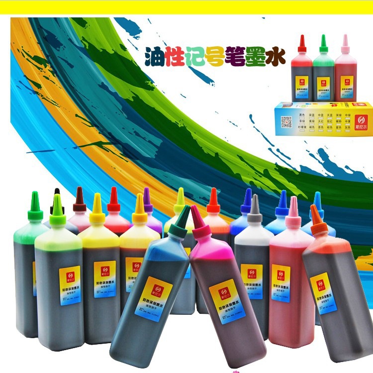 Snier 30 Colorful Oily Marker Ink 200ml Marker Pen Pop Poster Pen Refill Liquid