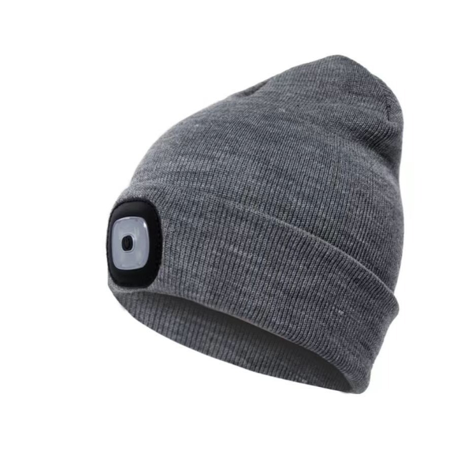 Source Manufacturer Knitted Hat Led Light Luminous Hat 4 Led Hat Light USB Knitted Hat with Light Hat with Led Light