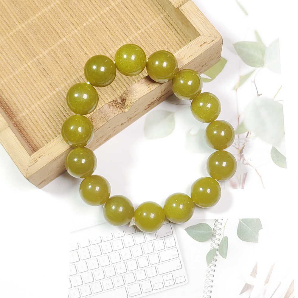 Natural serpentine jade bracelet wholesale jade natural avocado color bracelet for men and women with high-grade white accessories